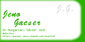 jeno gacser business card