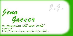 jeno gacser business card